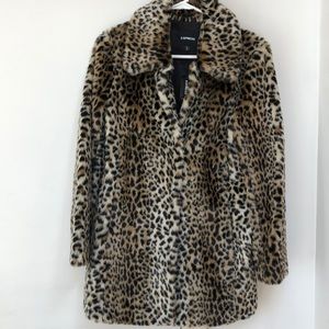 Express Cheetah faux fur coat! NWT!